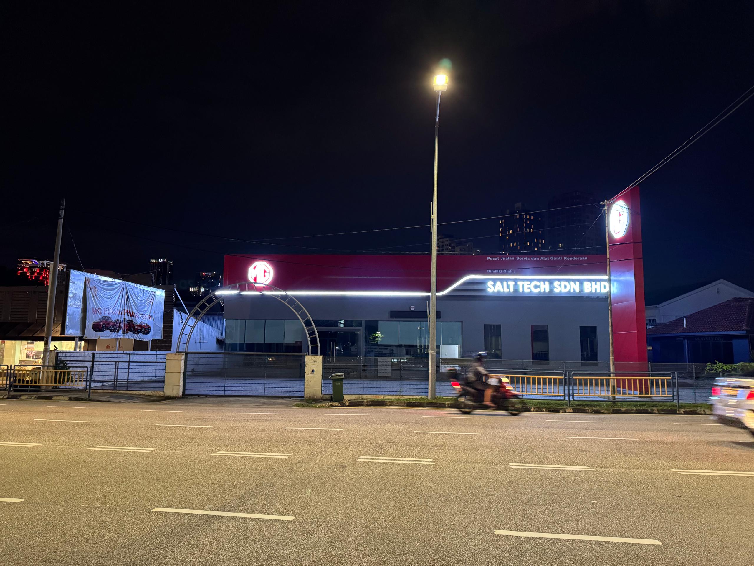 MG Motor George Town at night